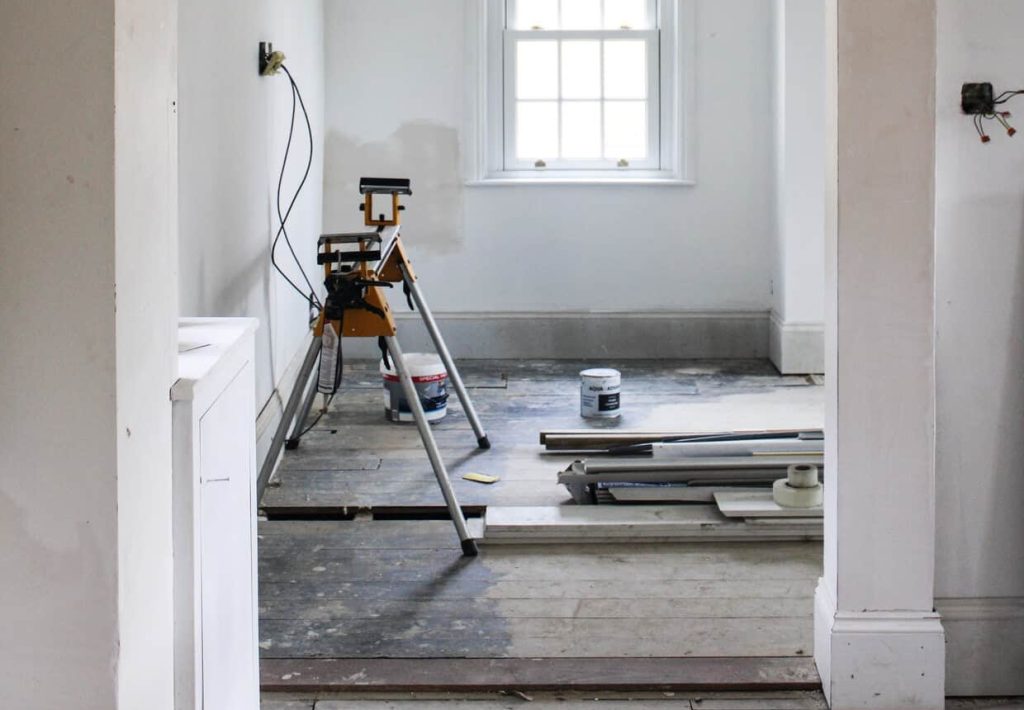 maintenance equipment in a home having works done